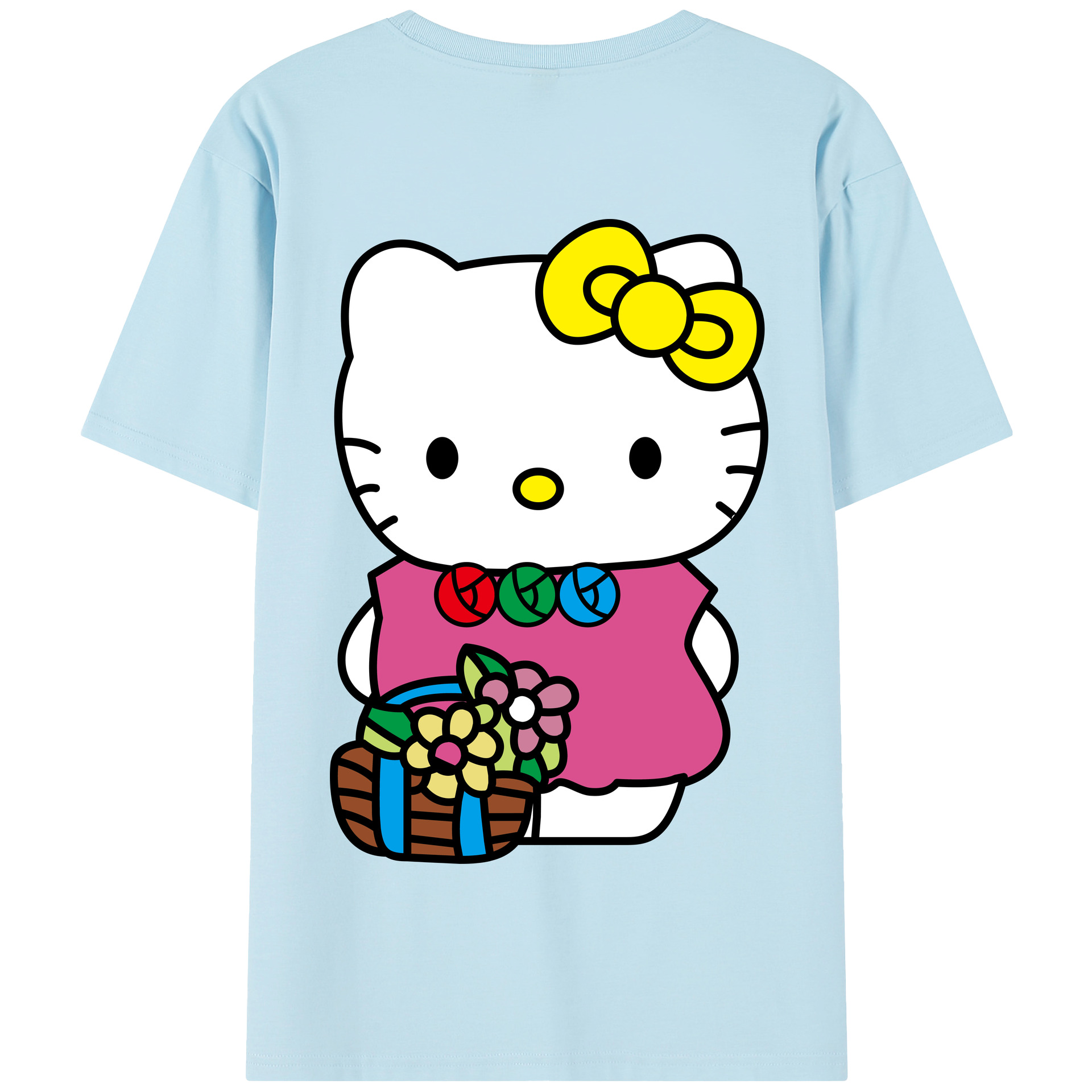 （画像用） Hello Kitty ハローキティ 綿100％半袖Tシャツ（背面プリント）